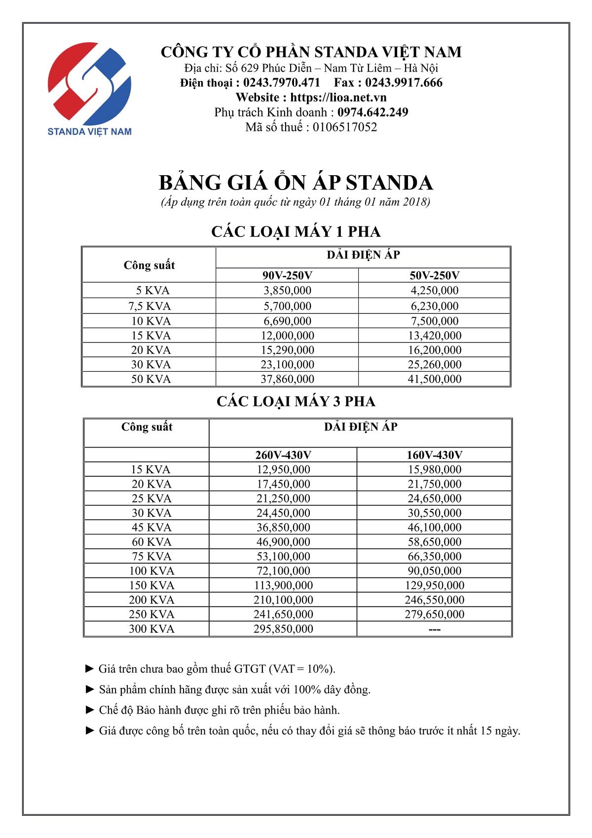 bang-bao-gia-on-ap-standa-doi-moi-2018